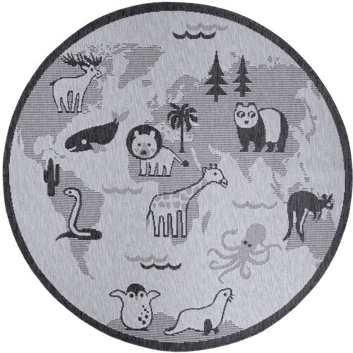 Hanse Home Sivi okrugli tepih &amp;oslash; 160 cm Animal World &amp;ndash; Slike