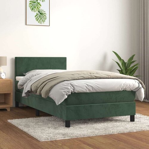 Box spring krevet s madracem tamnozeleni 100x200 cm baršunasti Cijene