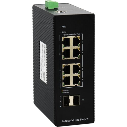 Bdcom IES200-V25-2S8P 8-Port Gigabit PoE+ 2-Port Gigabit SFP L2+ Managed PoE Industrial Switch Slike
