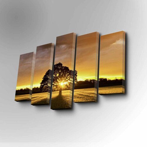 Wallity 5PUC-004 multicolor decorative canvas painting (5 pieces) Slike