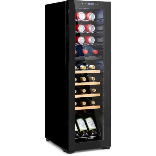 Klarstein Bovella 27 Duo +, dvozonski hladnjak za vino, 74L, 27 boca, staklena vrata