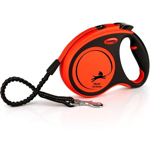 Flexi Xtreme S Tape 5m povodac za male pse – crno-narandžasti Cene