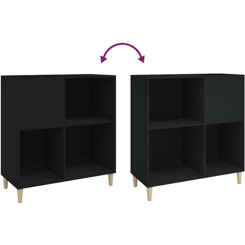  za ploče crni 84,5 x 38 x 89 cm od konstruiranog drva Slike