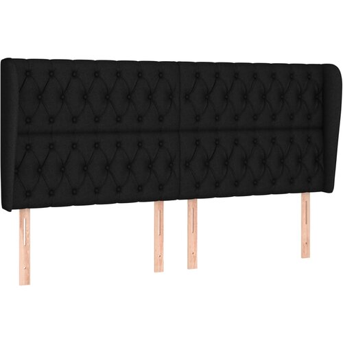Maison Chic posteljno vzglavje - vzglavna omarica - nočna omarica z u&amp;scaron;esi črno 203x23x118/128 cm blago, (21707579) Slike