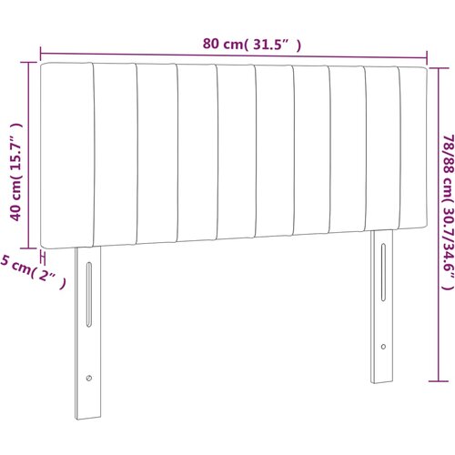  LED uzglavlje smeđesivo 80 x 5 x 78/88 cm od tkanine Slike