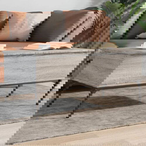 Furnova Klubska mizica siva sonoma 100x50x45 cm inžen. les in kovina, (21915271) Slike