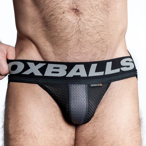 Oxballs OXJOK AIRMESH Upthrust Slider Jock Tar Black L Cene
