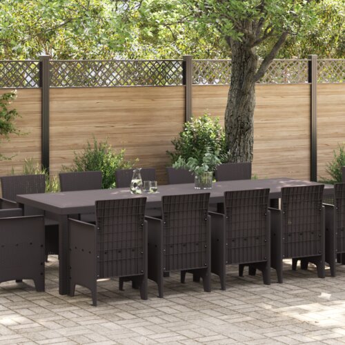  Vrtni set za objed 13 pcs Smeđa 300 x 100 x 73 cm Poli ratan Cijene