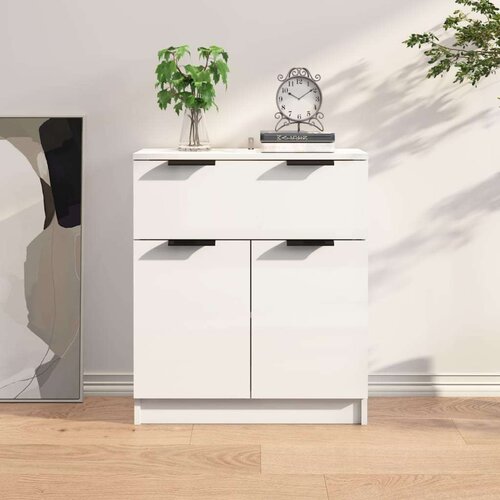  Komoda sjajna bijela 60x30x70 cm od konstruiranog drva Slike
