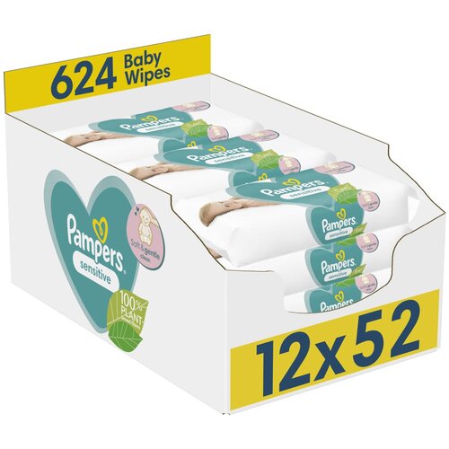Pampers vlažne maramice sensitive 12X52 XXL Cene