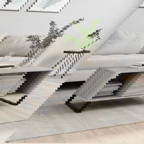 vidaXL Klubska mizica siva sonoma 90x50x36,5 cm inženirski les Cene