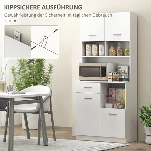  Kuhinjski ormarić bife s ladicom vrata s mekim zatvaranjem 80 x 35 x 180 cm bijeli Slike