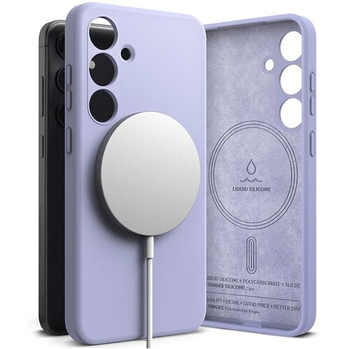 Ringke Silicone Magnetic MagSafe maska za Samsung Galaxy S24 - boja lavande Slike