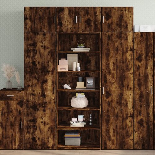 VidaXL Visoka komoda dimljeni hrast 70x41x185 cm od konstruiranog drva Slike