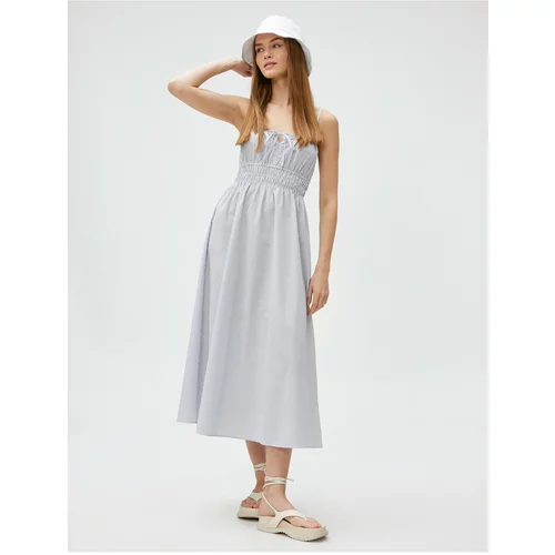 Koton Midi Dress with Thin Hangers Gipps with Window Detail.