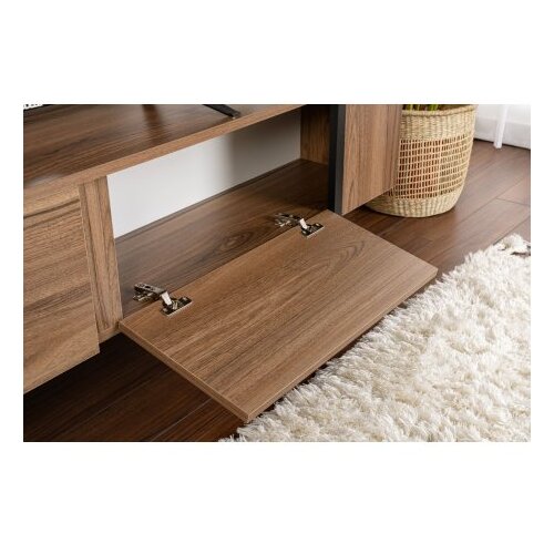 Hanah home TV omarica v orehovem dekorju v temni naravni barvi 180x50x29,5 cm Serenity &amp;ndash; Slike