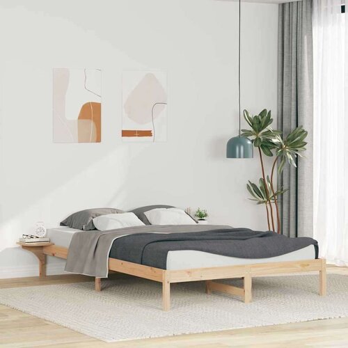 vidaXL posteljni okvir s stranskimi omaricami naravna 160 x 220 cm Cene