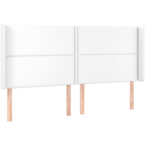 Maison Chic vzglavna omarica - nočna omarica - posteljna omarica z u&amp;scaron;esi belo 203x16x118/128 cm umetno usnje, (21707920) Slike
