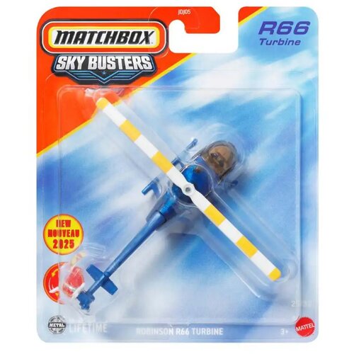 Mattel Matchbox Sky Busters: Robinson R66 Turbine model zrakoplova 1/64 - Cene