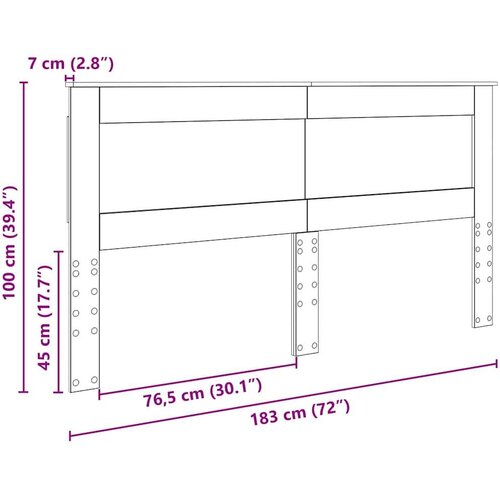  Uzglavlje s uzglavljem Staro drvo 180 cm Konstruirano drvo Slike