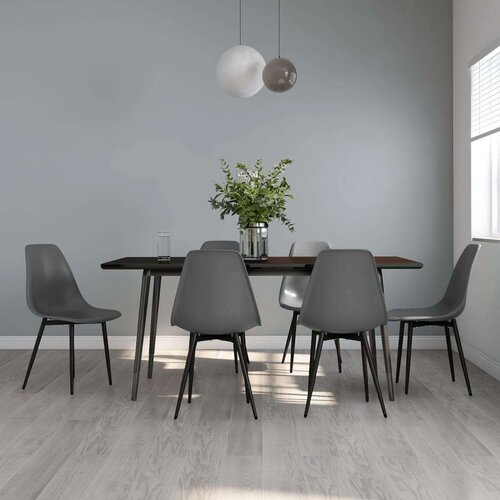  Jedilni stoli 6 kosov sive barve PP, (20699550) Slike