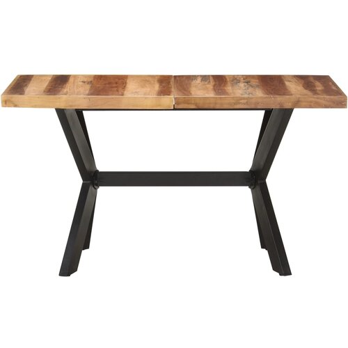 Maison Chic Jedilna miza - Kuhinjska miza - Jedilni stol 140x70x75 cm trden les z medenim zaključkom, (21715380) Slike