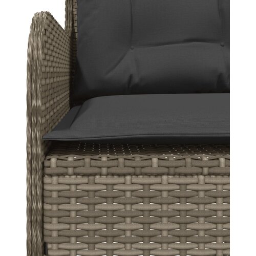  2-dijelna vrtna garnitura od poliratana s jastucima siva 110 x 110 x 40/71 cm Slike