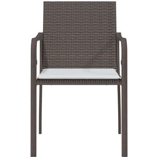  Vrtne stolice s jastucima 6 kom smeđe 56x59x84 cm od poliratana Slike