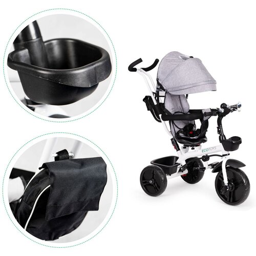 ECO TOYS tricikl s rotirajućim sjedalom 360&amp;deg; i krovićem Slike