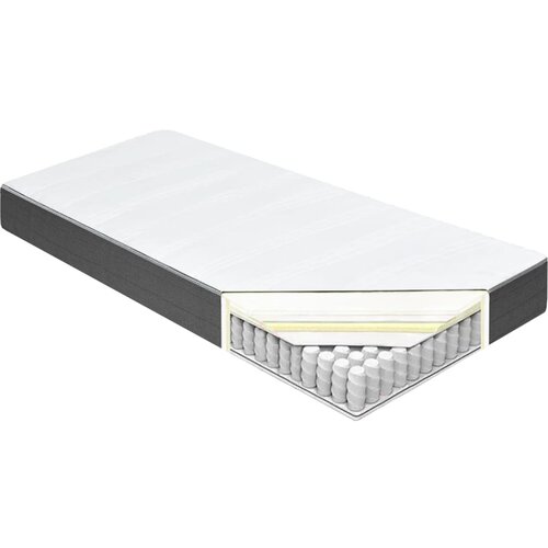  Krevet od tkanine s oprugama tamnosivi 200 x 200 cm Slike