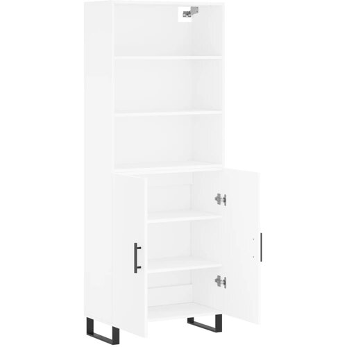  Visoka komoda bijela 69,5x34x180 cm konstruirano drvo Slike