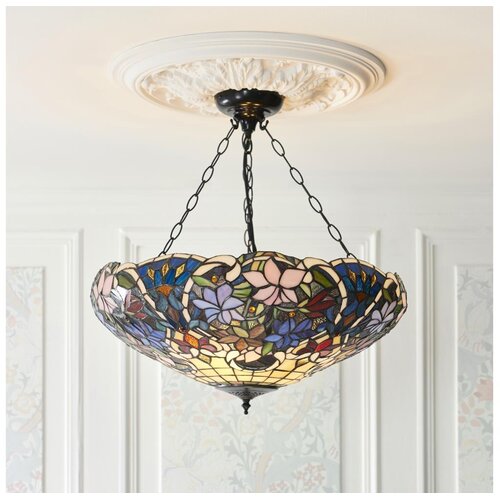 Endon 111887 - Luster na lancu Tiffany SULLIVAN 3xE27/10W/230V prečnik 57 cm Cene