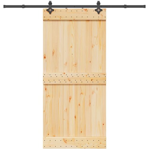 vidaXL Drsna vrata s kompletom vodil 95x210 cm trdna borovina Cene