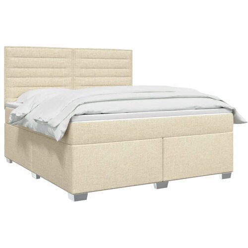  Boxspring krevet s madracem Krem 140 x 200 cm Tkanina - Krem 140 x 200 cm Dizajn linija Slike