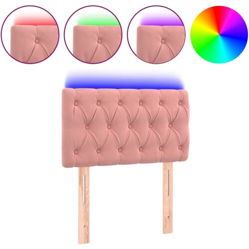 Maison Chic led posteljno vzglavje - vzglavna omarica - nočna omarica roza 80x7x78/88 cm žamet, (21713305) Slike
