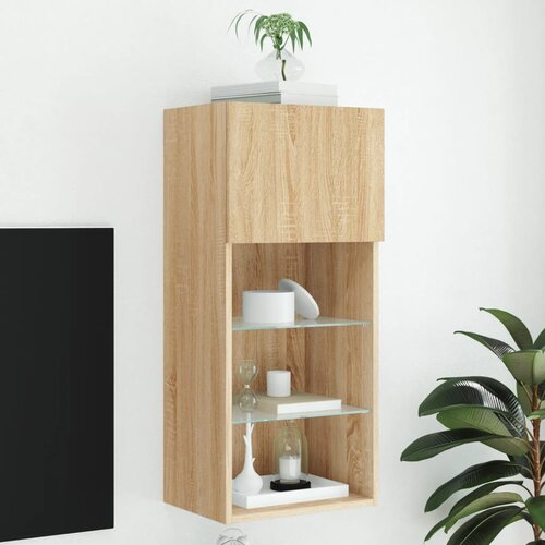  The Living Store TV omarica z LED lučmi sonoma hrast 40,5x30x90 cm - TV Omarica, (21555369) Slike