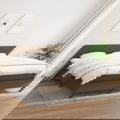 The Living Store Box spring postelja z vzmetnico temno rjav 140x190 cm blago - Box Spring Postelja, (21518517) Cene