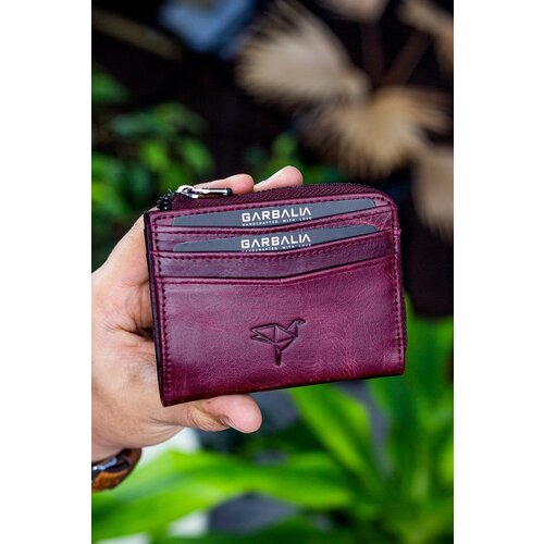 Garbalia Unisex Claret Red Zippered Mini Card Holder Wallet Slike