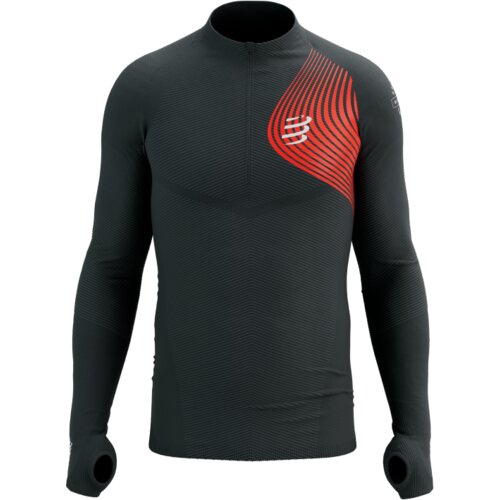  Majica Compressport Winter Trail Postural Long Sleeve Top Black/Core Red - XL Cijene
