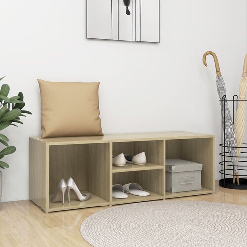 vidaXL Klupa za spremanje obuće boja hrasta 105x35x35 cm od iverice Cijene