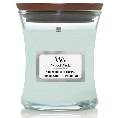 WoodWick Sagewood &amp;amp; Seagrass di&amp;scaron;eča sveča 85 g Slike