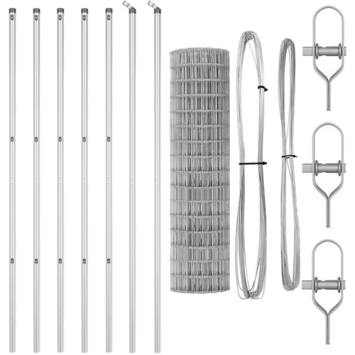 VidaXL Euro Ograda s 13 Stabljika 1x25 m Galvanizirani čelik Slike