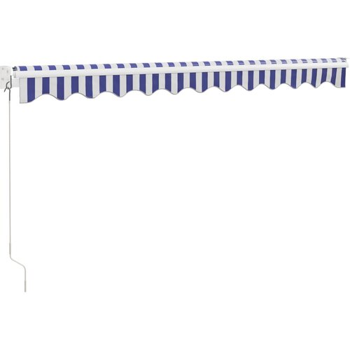 Tenda na uvlačenje plavo-bijela 3 x 2,5 m tkanina i aluminij Slike