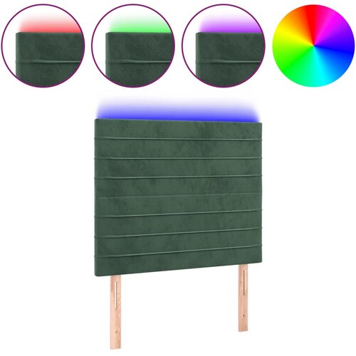 Maison Chic led posteljno vzglavje - vzglavna omarica - nočna omarica temno zeleno 90x5x118/128 cm žamet, (21711138) Cene