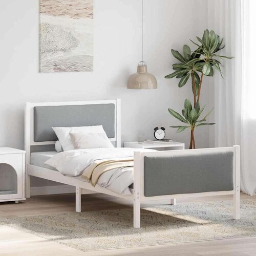  Okvir za krevet Svijetlo siva 100 x 200 cm tkanina Cene