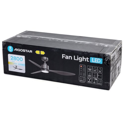  Aigostar-LED stropni ventilator sa prigu&amp;scaron;iva LED/20W/230V 2700-6500K 132cm+DO crna Slike
