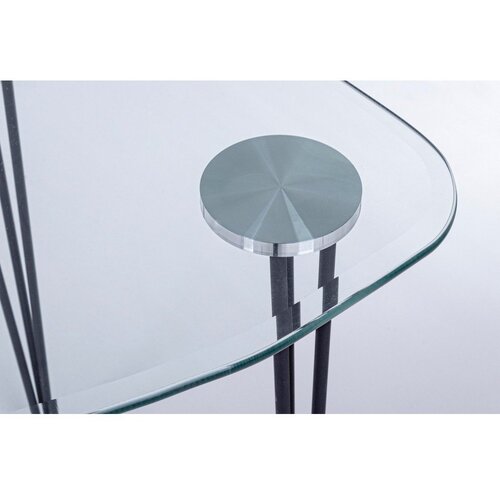 BIZZOTTO Pisalna miza s stekleno mizno plo&amp;scaron;čo 60x120 cm Rondo &amp;ndash; Slike