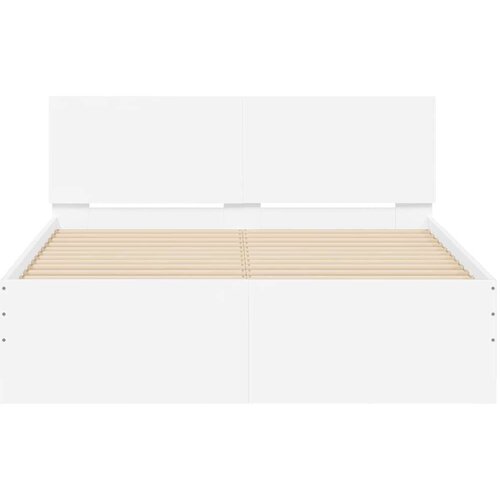  Okvir za krevet s uzglavljem i LED svjetlima bijeli 120x190 cm Slike