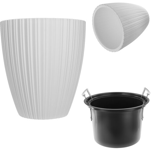 KADAX cvetlični lonec 30 cm pokrov z vstavkom bel plastični, (5000353494) Slike