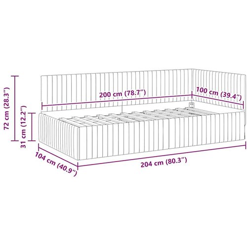 VidaXL Kutni okvir kreveta s uzglavljem Žuta 100 x 200 cm Bar&amp;scaron;un Slike